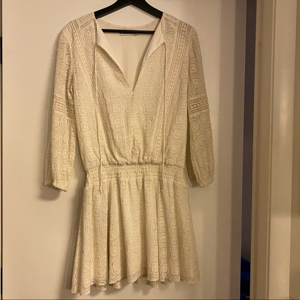 Alice and Olivia beige lace dress